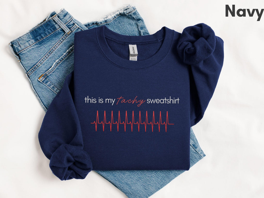 Cardiology Themed Embroidered Sweatshirt for Doctor & Nurse | Cardiologist, Physician, Resident Gift | RN, PA, NP Sweater | Medical Humor