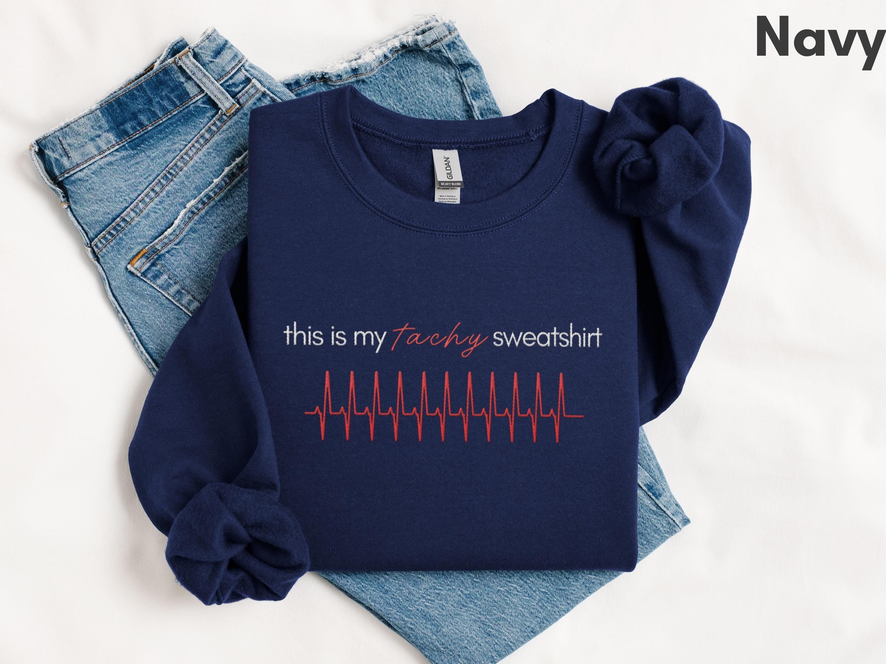 Cardiology Themed Embroidered Sweatshirt for Doctor & Nurse | Cardiologist, Physician, Resident Gift | RN, PA, NP Sweater | Medical Humor