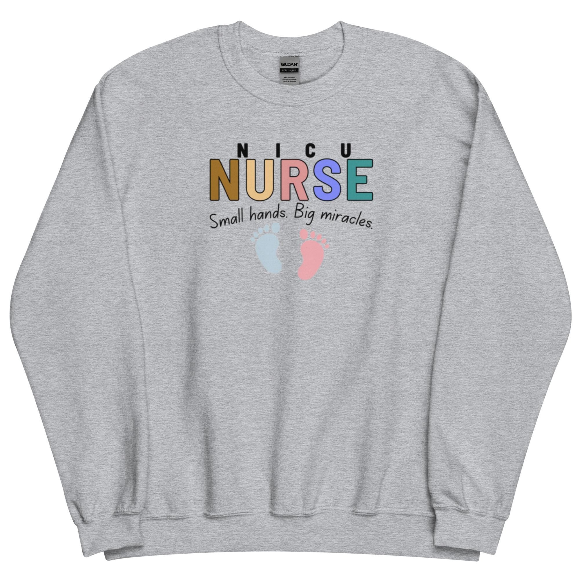 NICU Registered Nurse Sweatshirt | Neonatal Intensive Care Unit RN Sweater | Neonatal ICU Nurse Shirt | New Nurse Gift | Baby Footprints