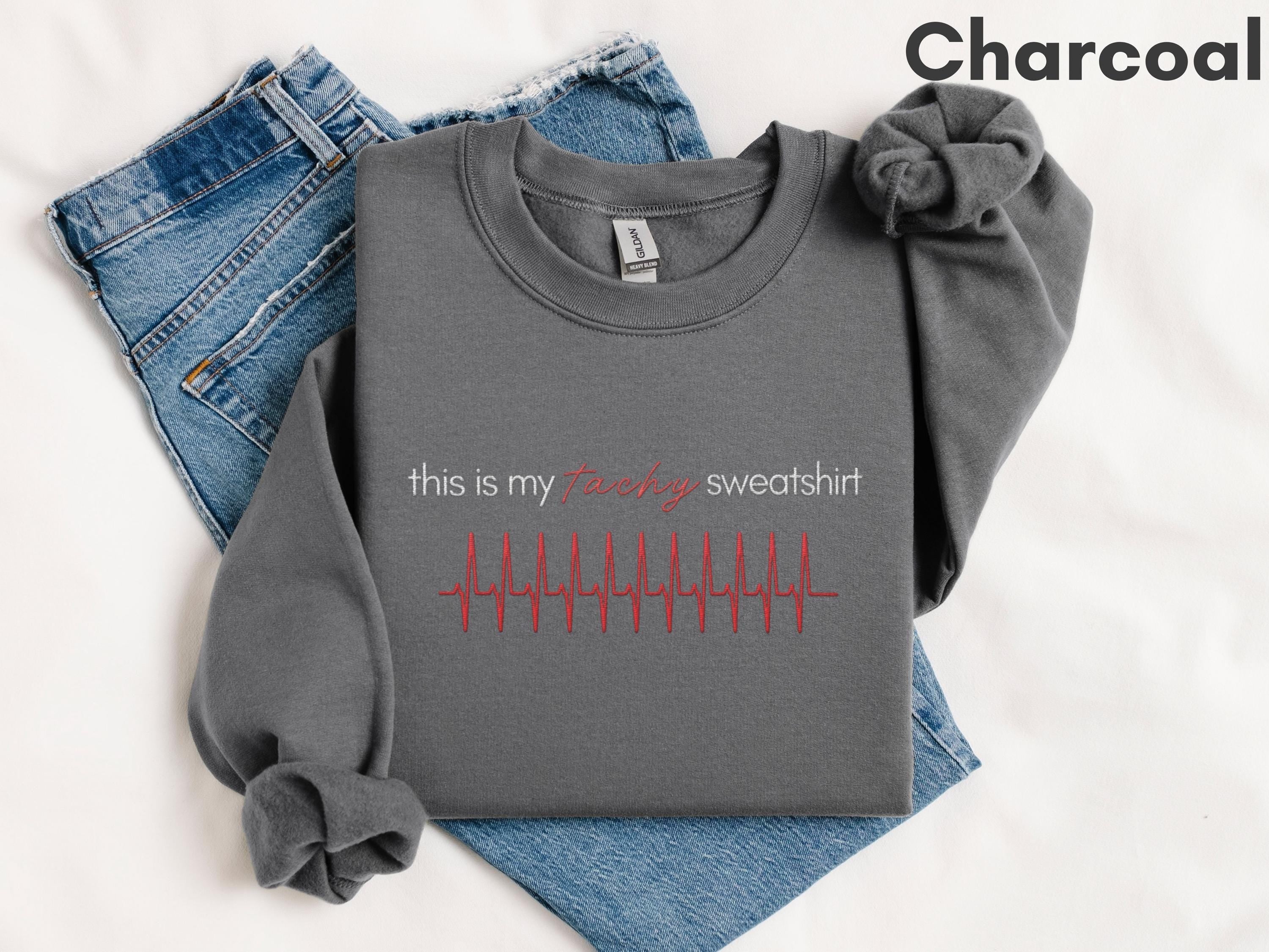 Cardiology Themed Embroidered Sweatshirt for Doctor & Nurse | Cardiologist, Physician, Resident Gift | RN, PA, NP Sweater | Medical Humor