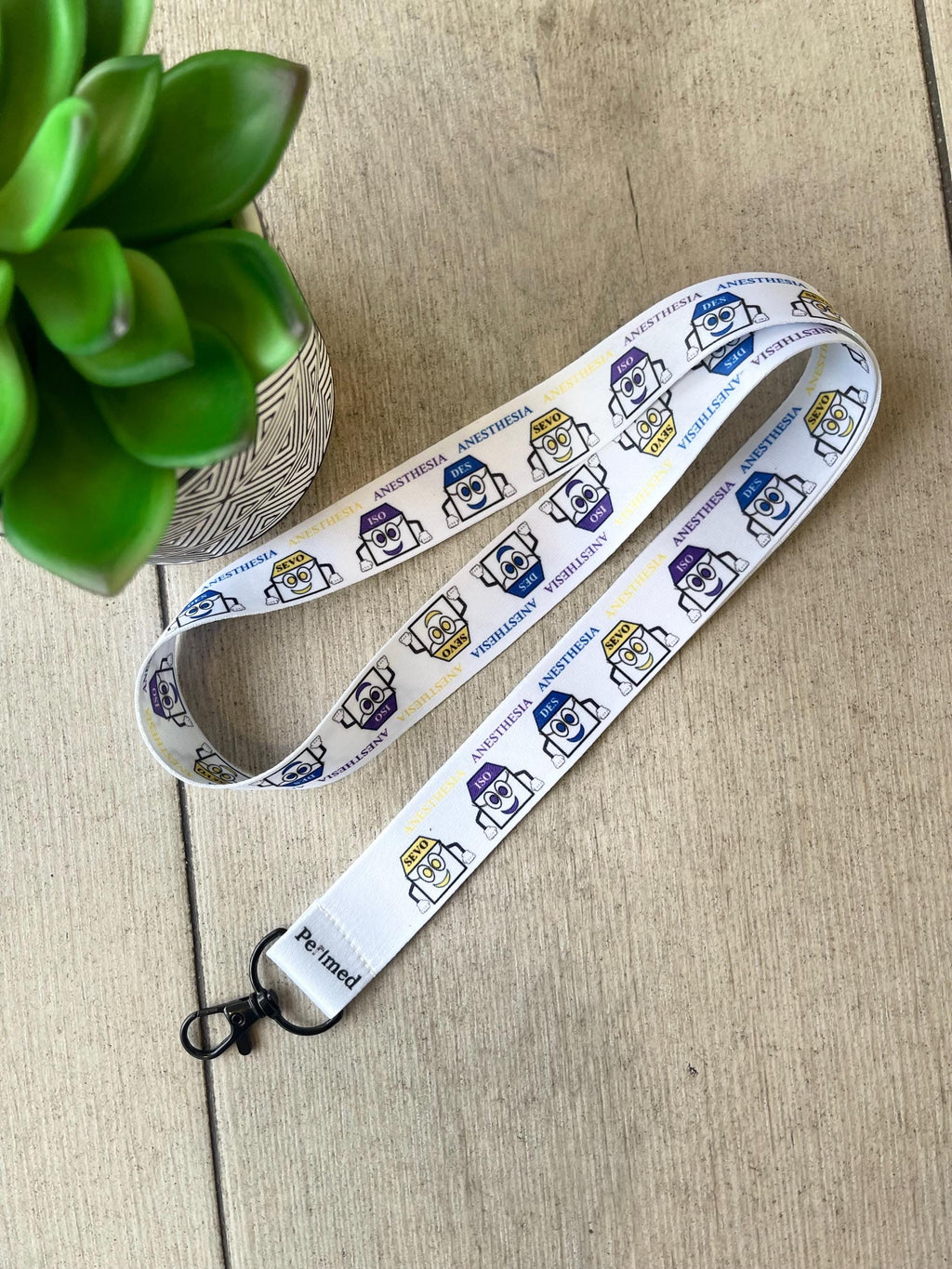 Anesthesia Lanyard For Medical Professionals | Anesthesiologist ID Badge Holder | Doctor, Resident, Medical Student, Healthcare | Cartoon