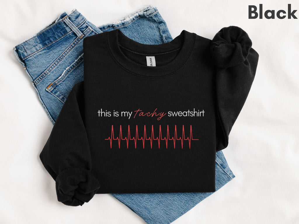 Cardiology Themed Embroidered Sweatshirt for Doctor & Nurse | Cardiologist, Physician, Resident Gift | RN, PA, NP Sweater | Medical Humor