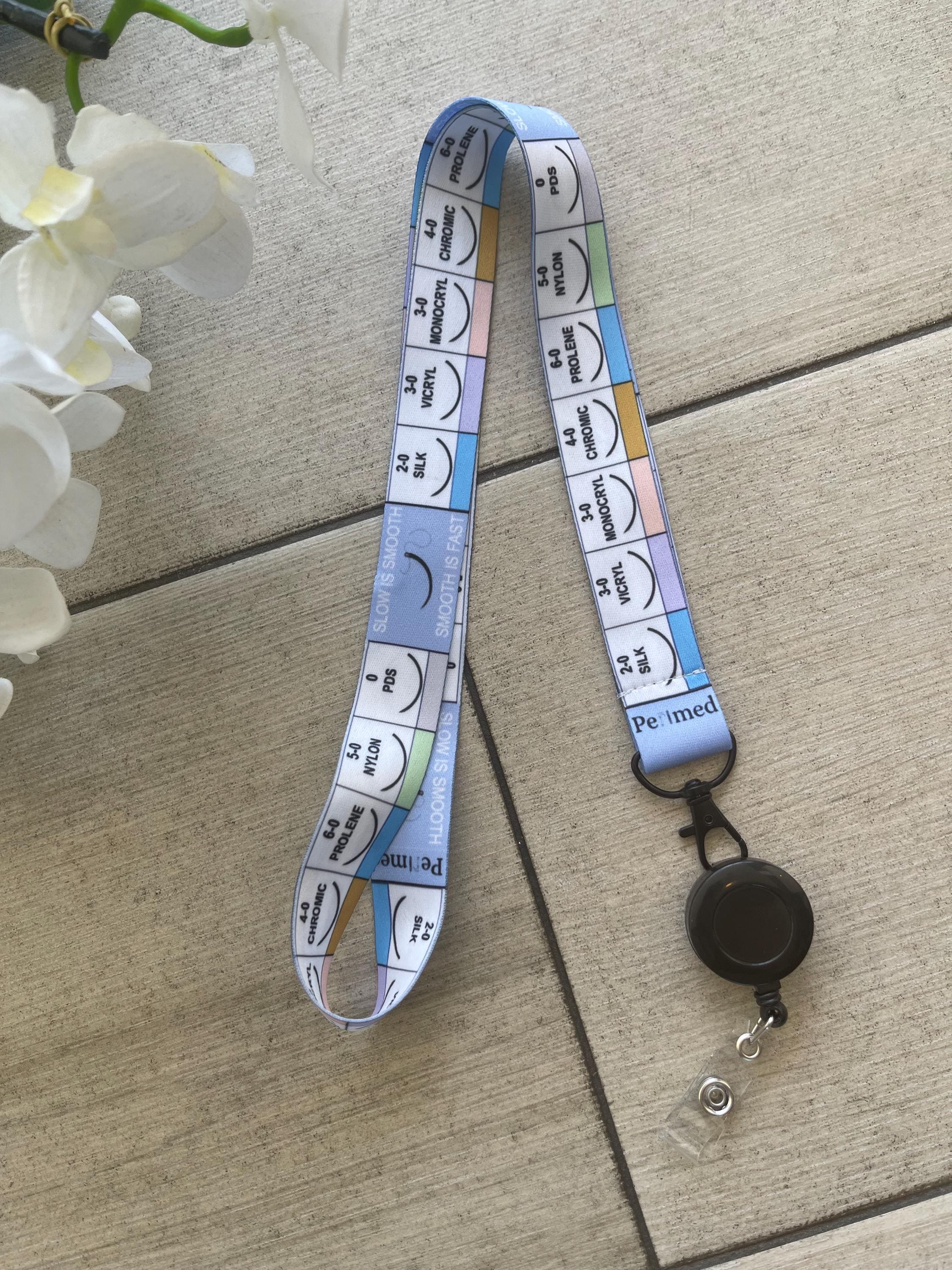 2 Qty Surgery Lanyards For Surgeon, OR Nurse | Surgical Resident, Scrub Nurse ID Badge Holder Gift | Operating Room, Circulating RN | Suture