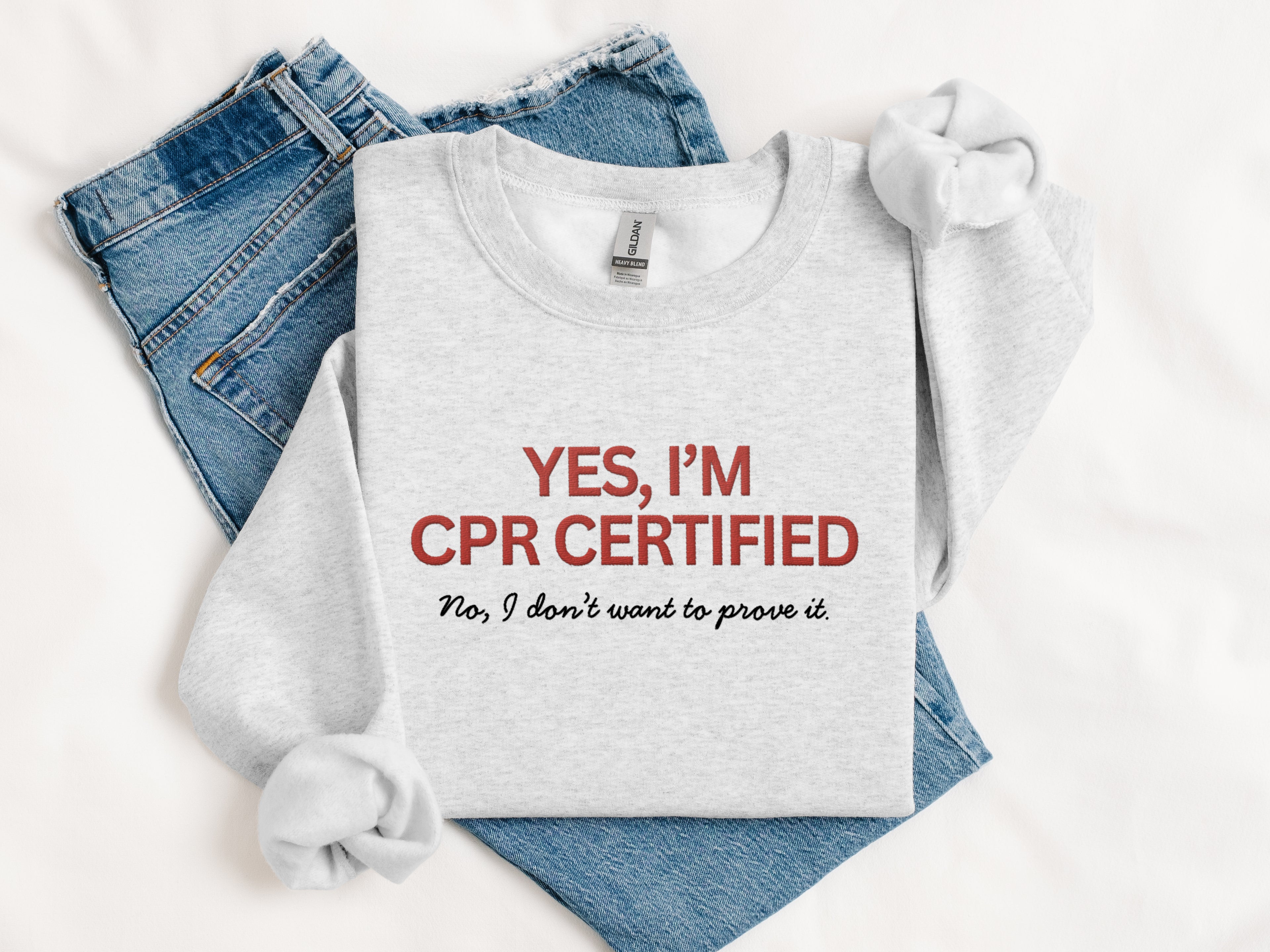 Embroidered CPR Certified Sweatshirt