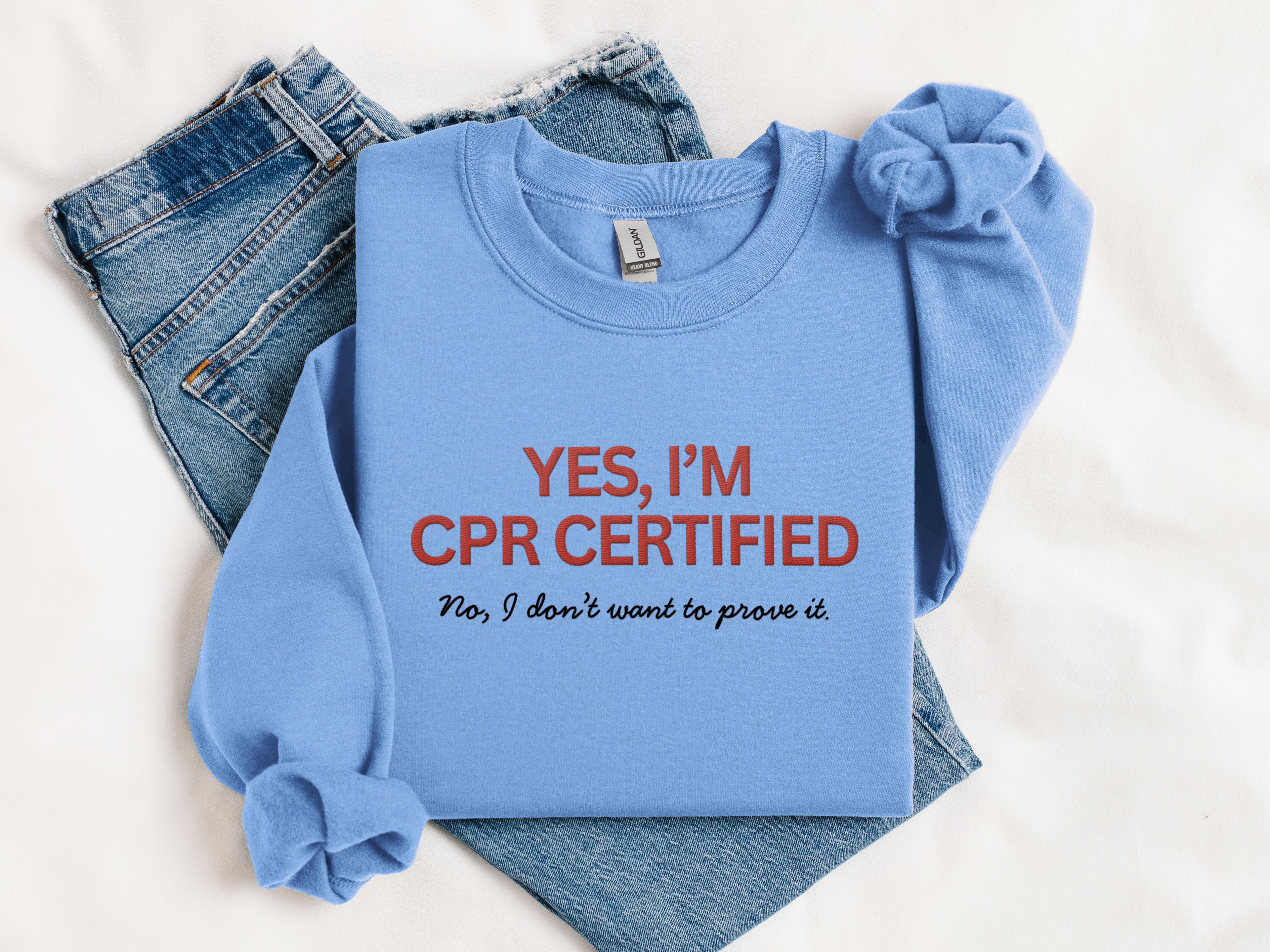 Embroidered CPR Certified Sweatshirt
