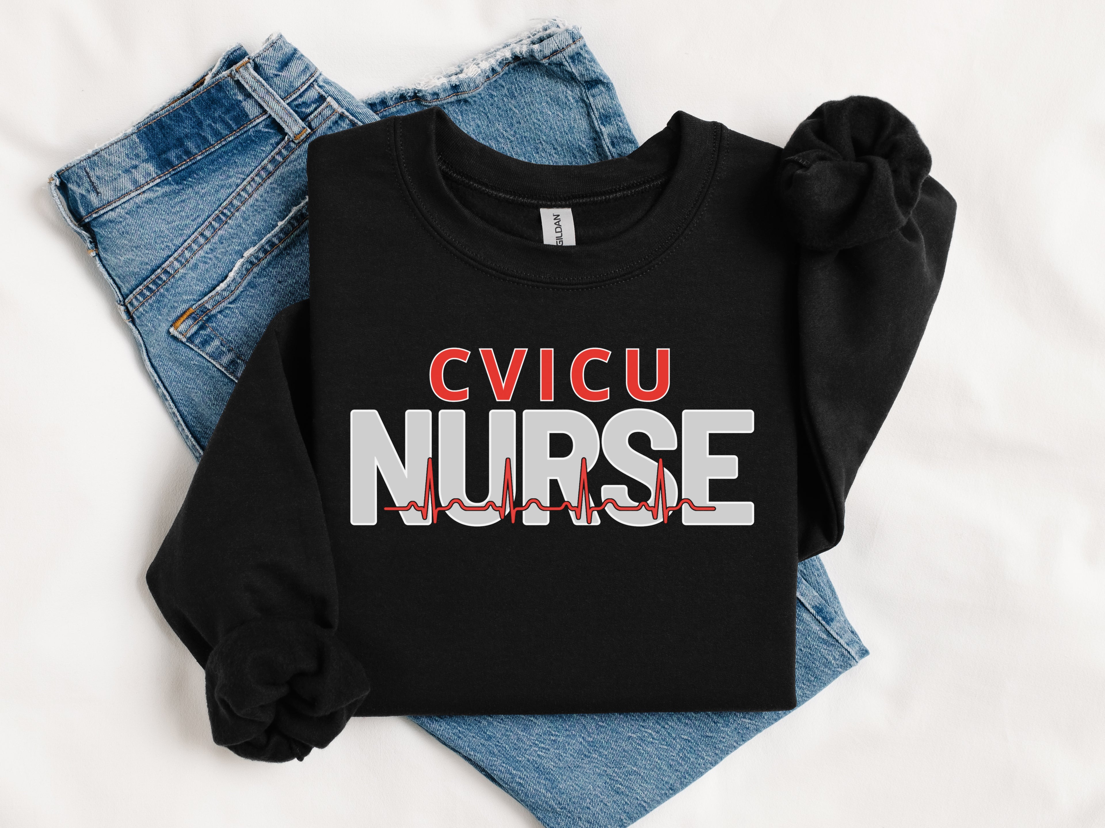 Cardiovascular and CVICU Nurse Sweatshirt