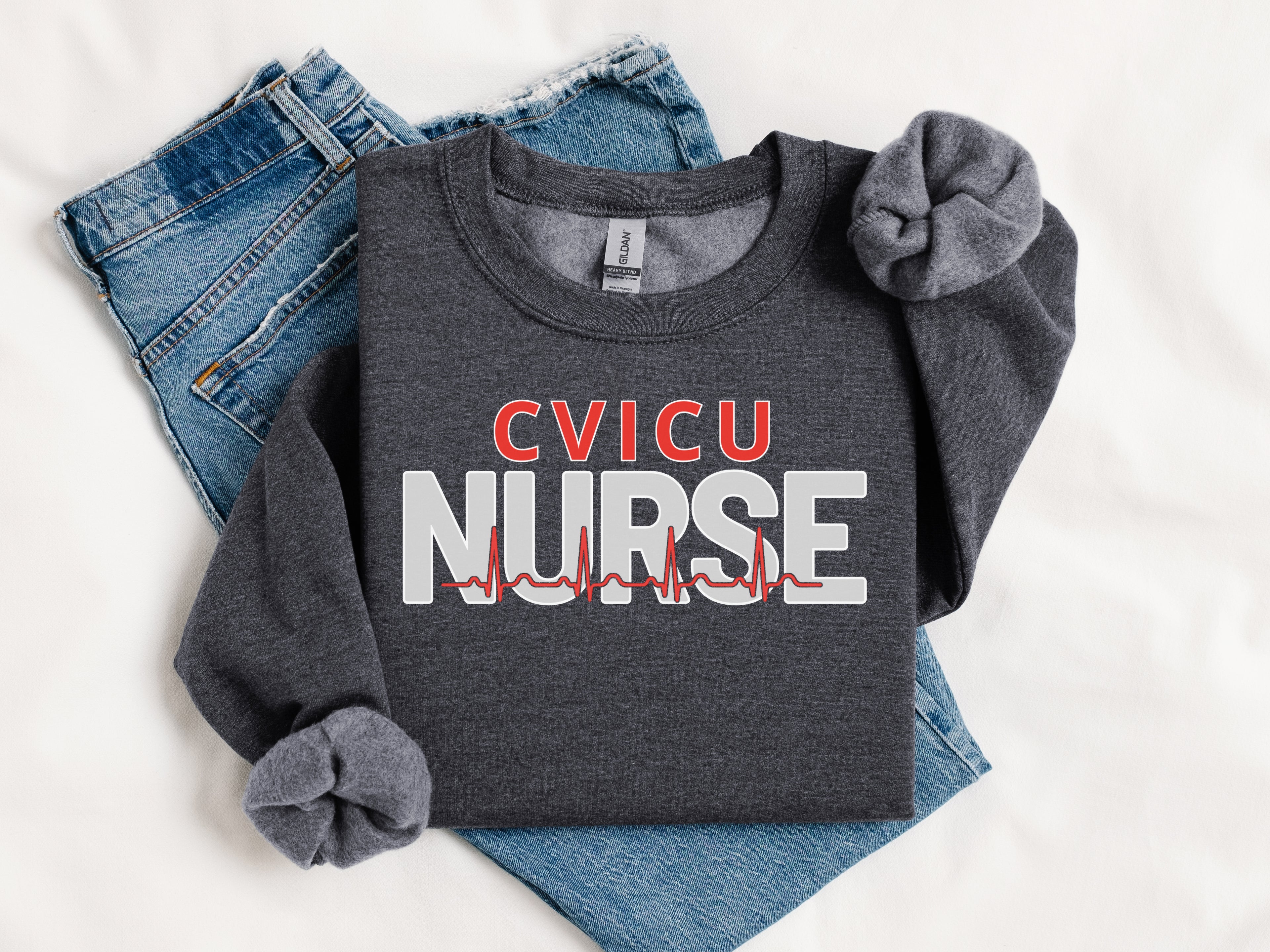 Cardiovascular and CVICU Nurse Sweatshirt