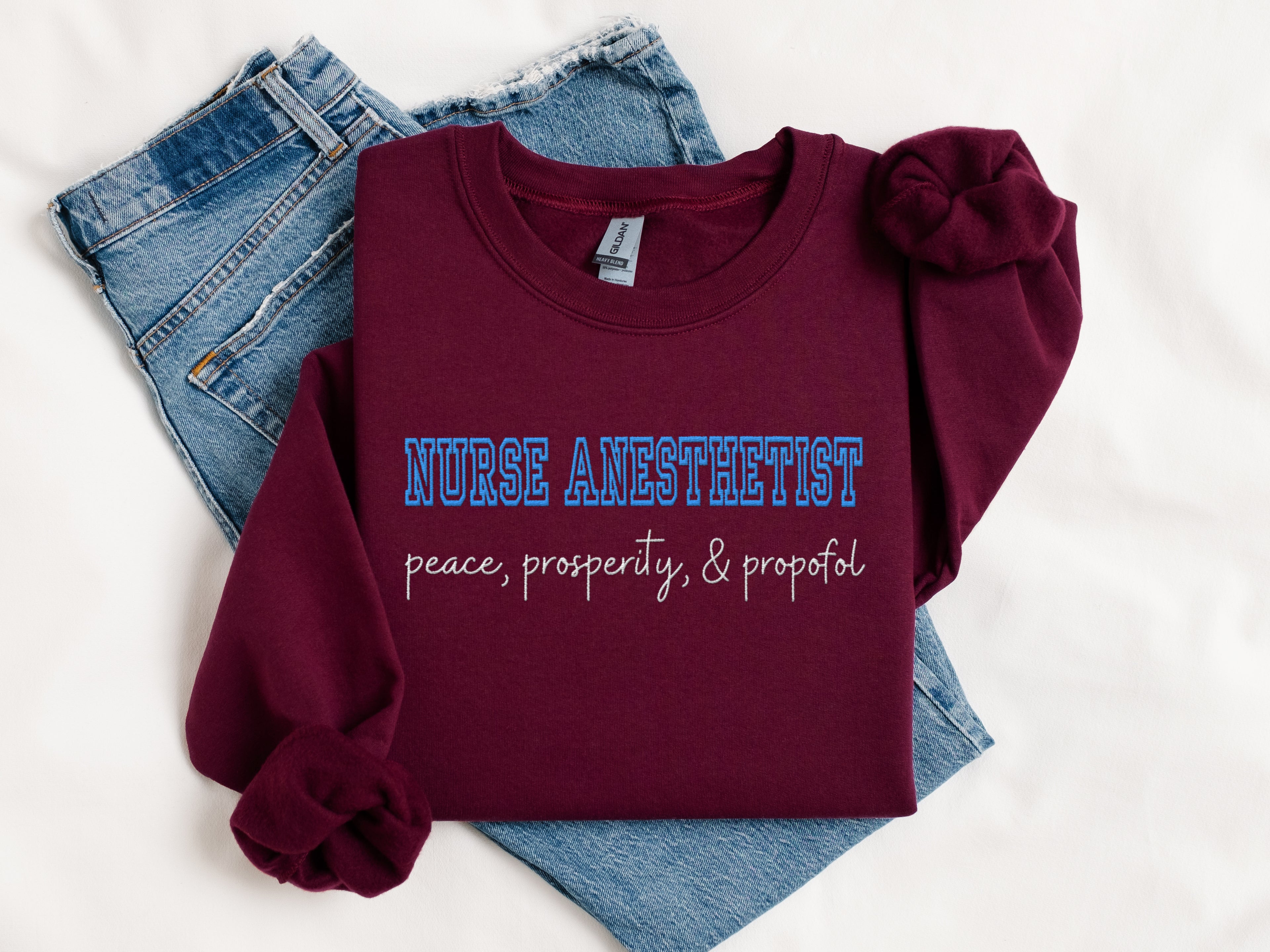 Embroidered Nurse Anesthetist Sweatshirt
