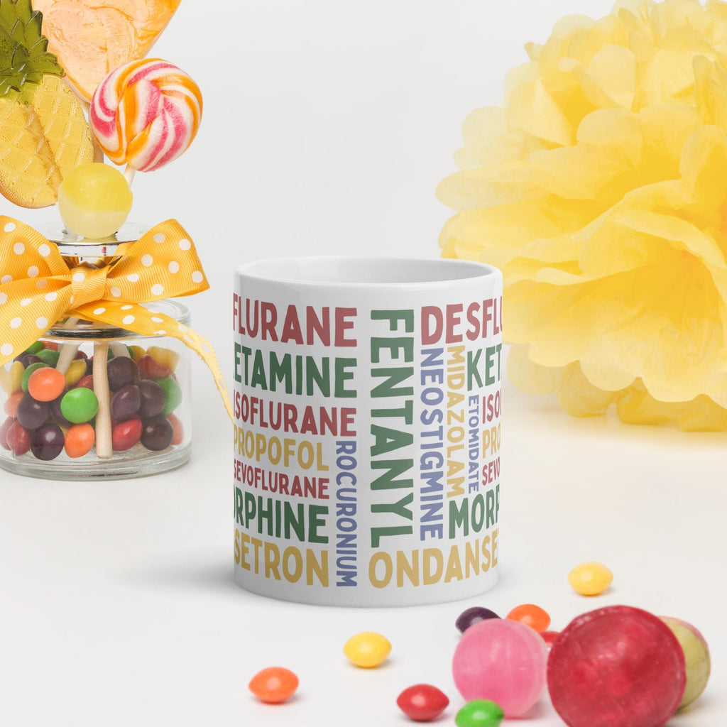 Anesthesia Medication Coffee & Latte Ceramic Mug | Anesthesiologist, CRNA Gift | Anesthesiology Tea Cup | SRNA, New ICU Nurse | Propofol