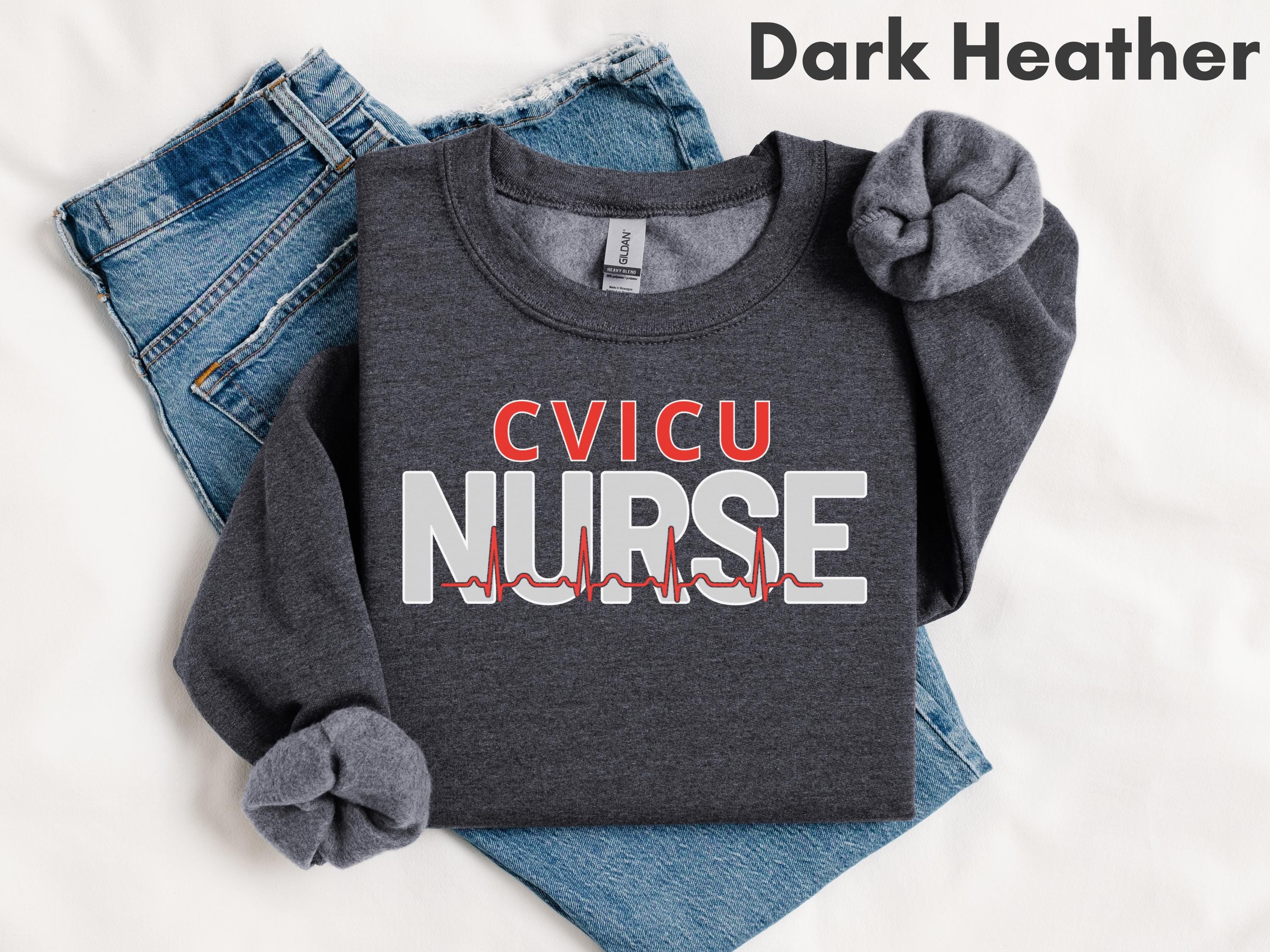 Cardiovascular and CVICU Nurse EKG & Heart Sweatshirt | Cardiac Intensive Care Unit RN Sweater | New Nurse and Nursing School Grad Gift