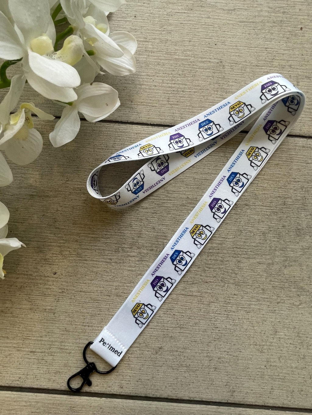 Anesthesia Lanyard For Medical Professionals | Anesthesiologist ID Badge Holder | Doctor, Resident, Medical Student, Healthcare | Cartoon