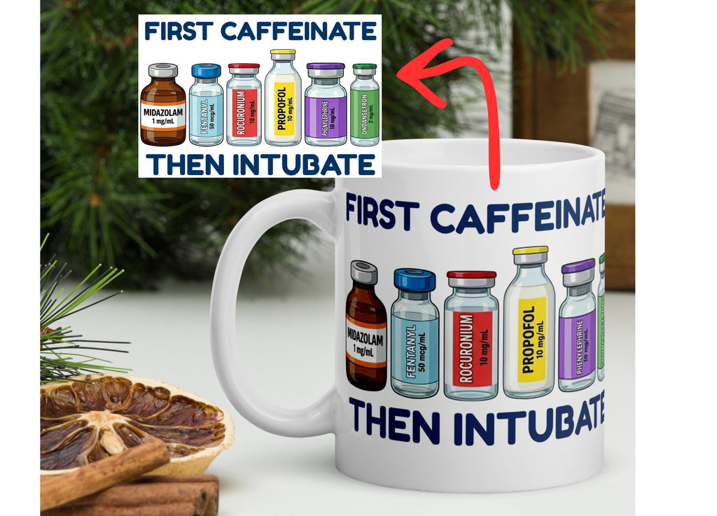 Anesthesia Coffee & Latte Mug for Anesthesiologist and Nurse Anesthetist | CRNA Week Gift | SRNA Anesthesiology Tea Cup | Propofol Med Vial